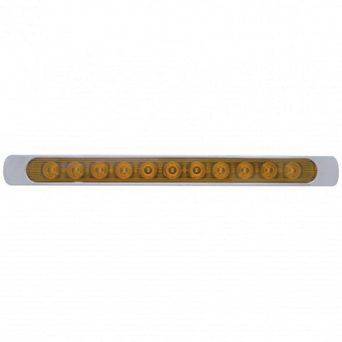 11 LED 17" P/T/C Light Bar With Chrome Bezel - Amber LED/Amber Lens