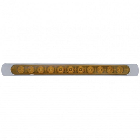 11 LED 17" P/T/C Light Bar With Chrome Bezel - Amber LED/Amber Lens