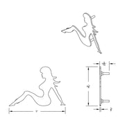 6-1/2" X 9" Chrome Sitting Lady Cutout - Facing Left