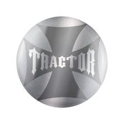 "Tractor" Maltese Cross Air Valve Knob Candy Color Sticker - Liquid Silver