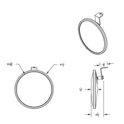 7-1/2" 430 Stainless Steel 320R Convex Mirror - Offset Mounting Stud