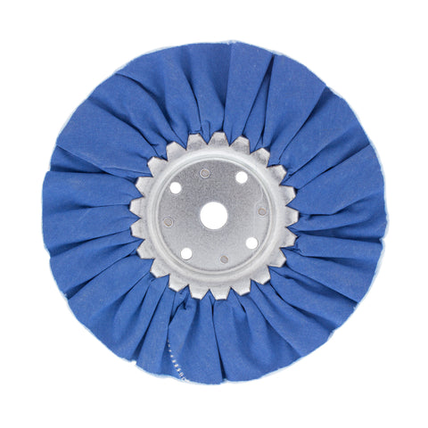 8" Blue Treated Airway Buff - 5/8" & 1/2" Arbor