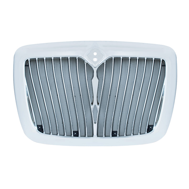 Chrome Grille With Curved Bars &amp; Bug Screen For 2006-2017 International Prostar