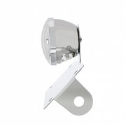 Motorcycle LED "Bobber" Style Horizontal Tail Light With Chrome Grille Bezel-Red Lens