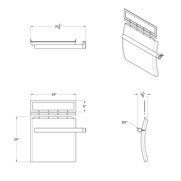 24" x 24" Stainless Competition Series Quarter Fender Set - Tube Bracket (Pair)