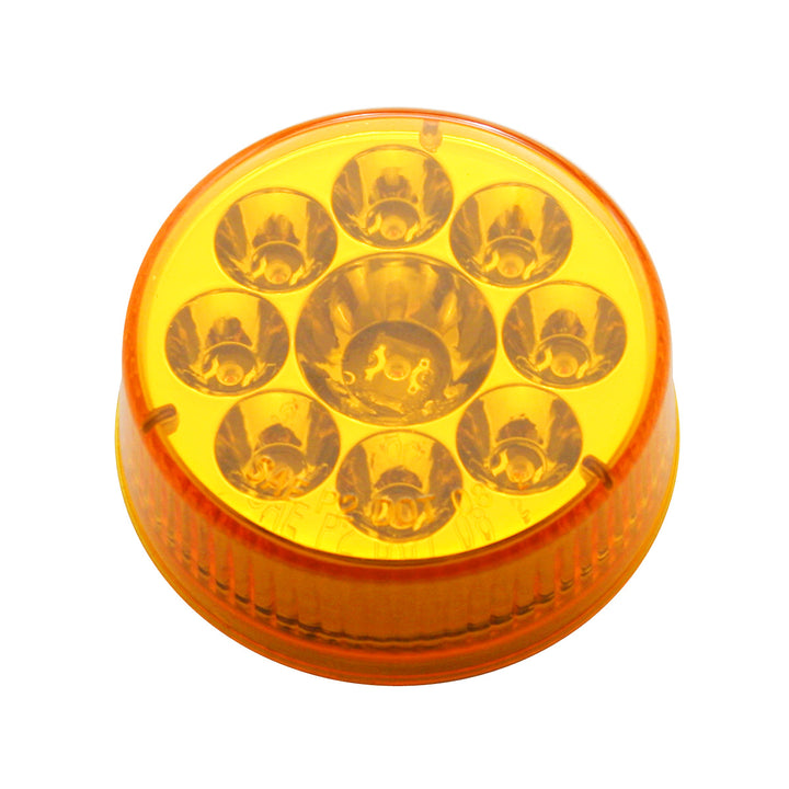 9 LED 2-1/2" Round Pure Reflector Light Kit (Clearance/Marker) - Amber LED/Amber Lens
