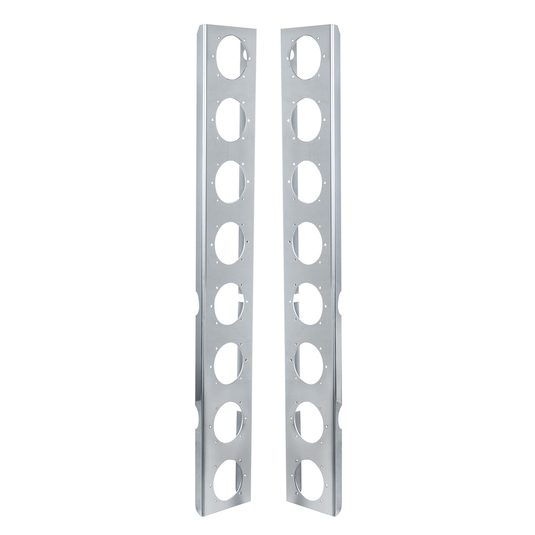 Peterbilt Stainless Front Air Cleaner Bracket Only - 16 Light Cutouts (Pair)