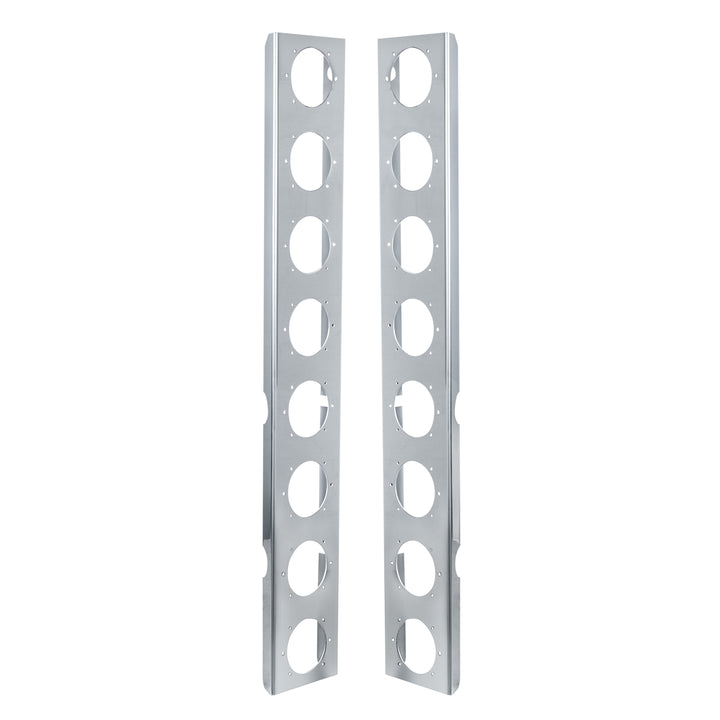 Peterbilt Stainless Front Air Cleaner Bracket Only - 16 Light Cutouts (Pair)
