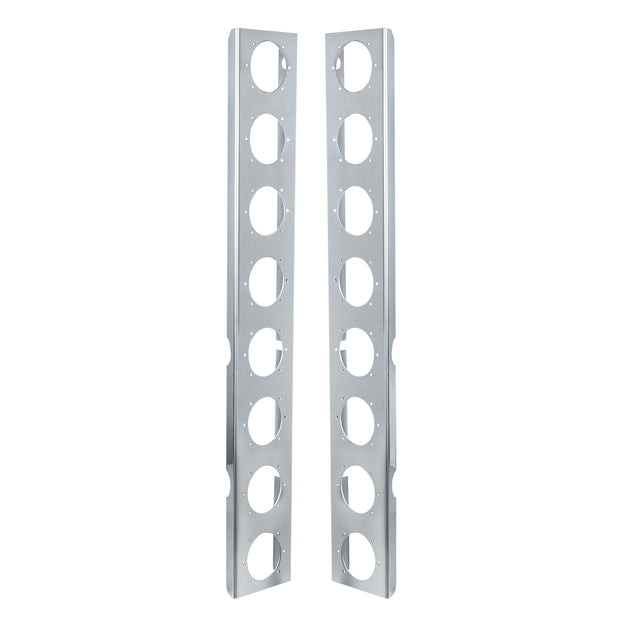 Peterbilt Stainless Front Air Cleaner Bracket Only - 16 Light Cutouts (Pair)