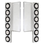 FL SS Front Air Cleaner Bracket With 12X 9 LED 2" Reflector Lights -Amber LED/Clear Lens