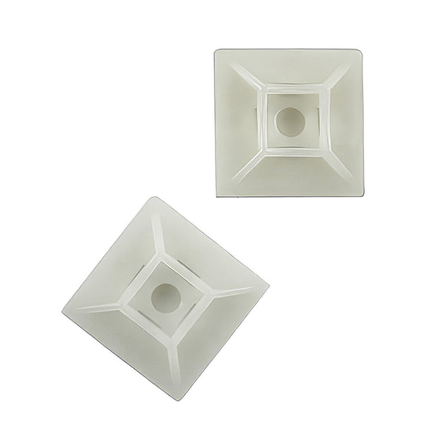 1" Natural Nylon Adhesive Wire Tie Mount 50 Lbs Ties (10-Pack)