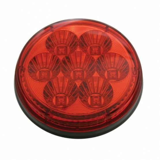 2-1/2" Bolt Pattern Chrome Spring Loaded Bar W/6X 4" 7 LED Lights -Red LED &amp; Lens (Pair)