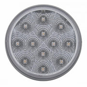 Stainless 1 Piece Rear Light Bar With 6X 12 LED 4" Reflector Lights & Bezels - Red LED/Clear Lens