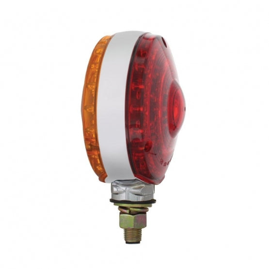 88 LED Single Stud Double Face Turn Signal Light - Amber &amp; Red LED/Amber &amp; Red Lens