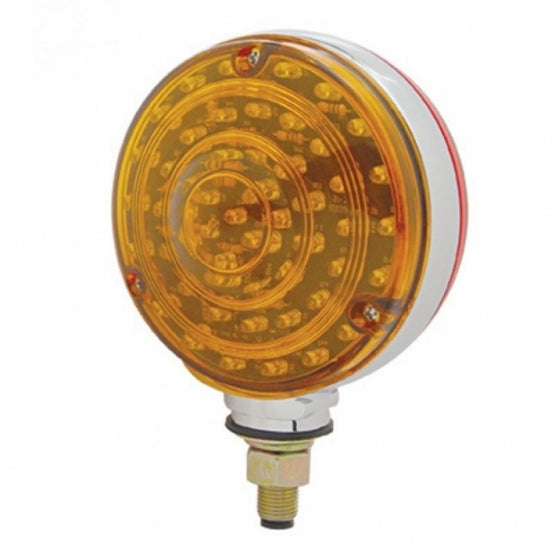 88 LED Single Stud Double Face Turn Signal Light - Amber &amp; Red LED/Amber &amp; Red Lens