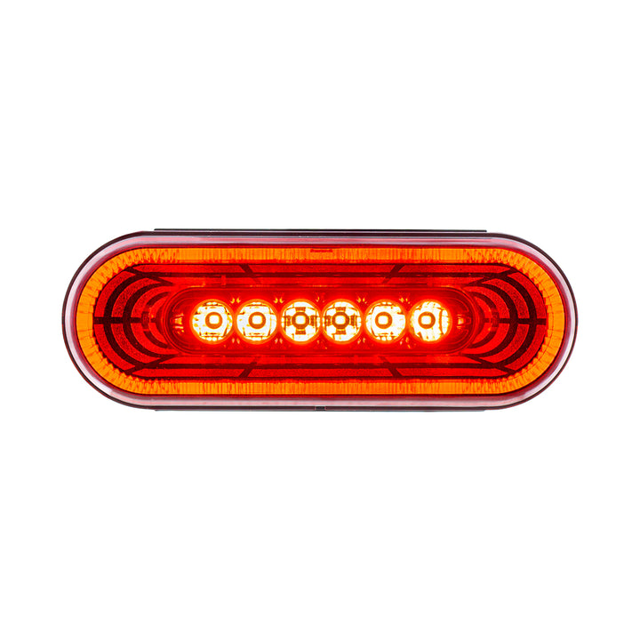 22 LED 6" Oval Abyss Light (Stop, Turn &amp; Tail) - Red LED/Red Lens