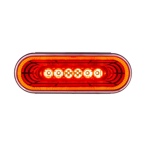 22 LED 6" Oval Abyss Light (Stop, Turn & Tail) - Red LED/Red Lens