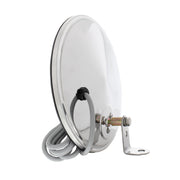 8-1/2" 430 Stainless Steel Heated 320R Convex Mirror - Offset Mounting Stud
