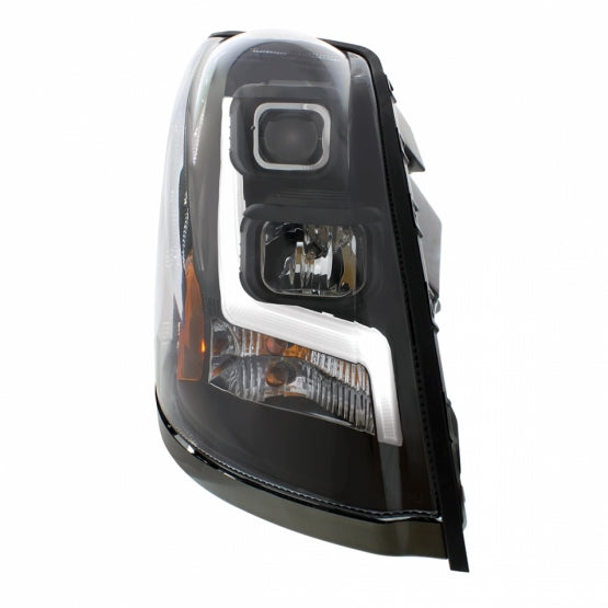 Blackout Projection Headlight With LED Position Light Bar For 2003-2017 Volvo VN/VNL - Passenger