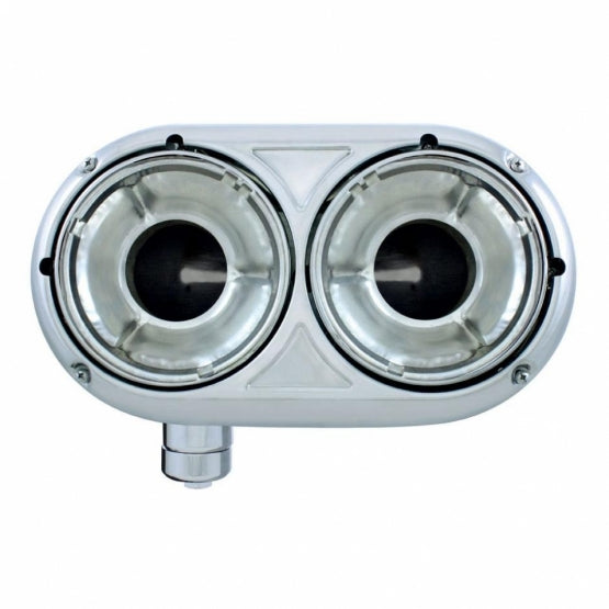 304 Stainless Dual Headlight Housing With Inner Lamp Bucket For Peterbilt 359 - Driver