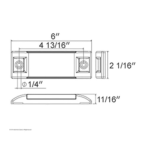 16 LED Rectangular GloLight (Clearance/Marker) - Red LED/ Red Lens