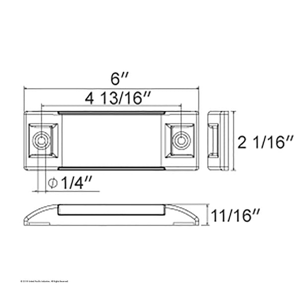 16 LED Rectangular GloLight (Clearance/Marker) - Red LED/ Red Lens