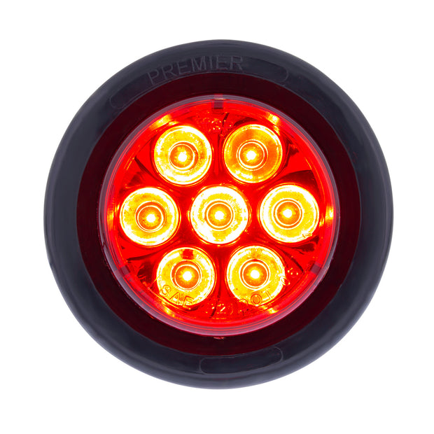 7 LED 2" Round Light Kit (Clearance/Marker) - Red LED/Red Lens