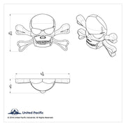 Chrome Skull Accent With Crossbones