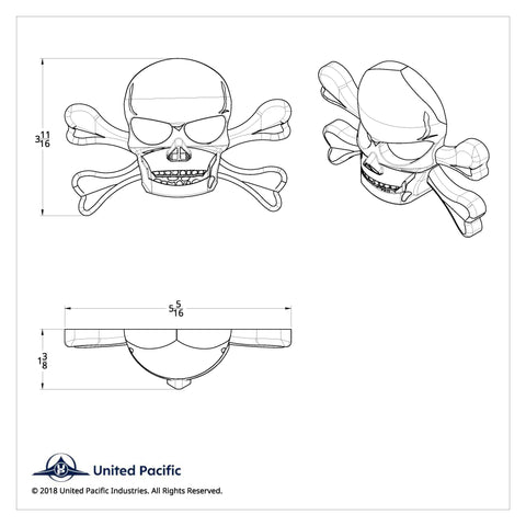 Chrome Skull Accent With Crossbones