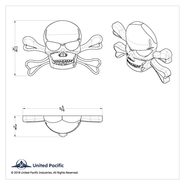 Chrome Skull Accent With Crossbones