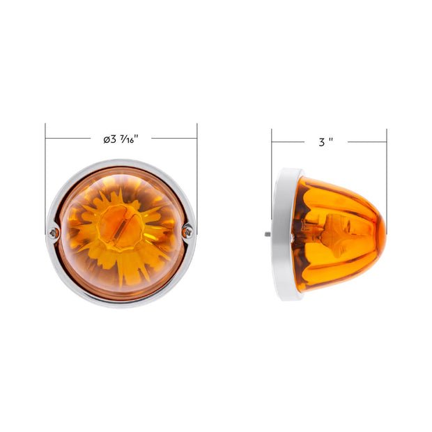 Star-Burst Glass Watermelon Light Flush Mount Kit-Amber LED/Amber Lens