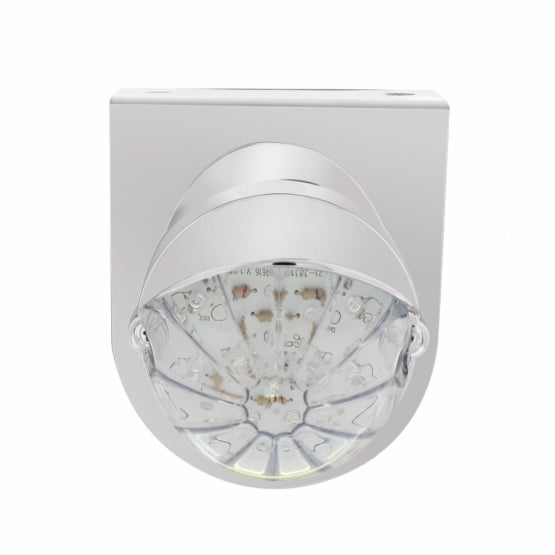Stainless Light Bracket With 19 LED Bullet Style Grakon 1000 Light & Visor - Amber LED/Clear Lens