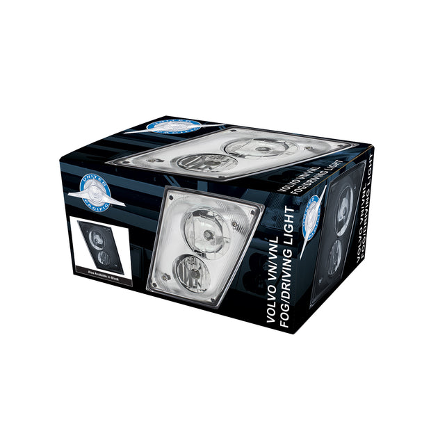 Black Fog Light Assembly For 2003-2017 Volvo VN/VNL - Driver
