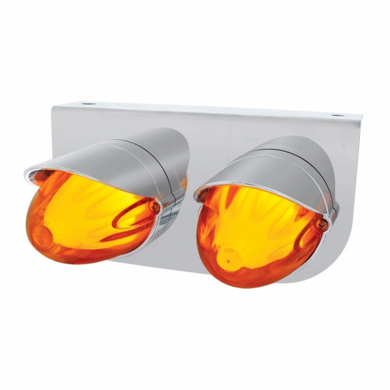 SS Bracket With Two 9 LED Dual Function GloLight Watermelon Grakon 1000 Lights &amp; Visors -Amber LED &amp; Lens