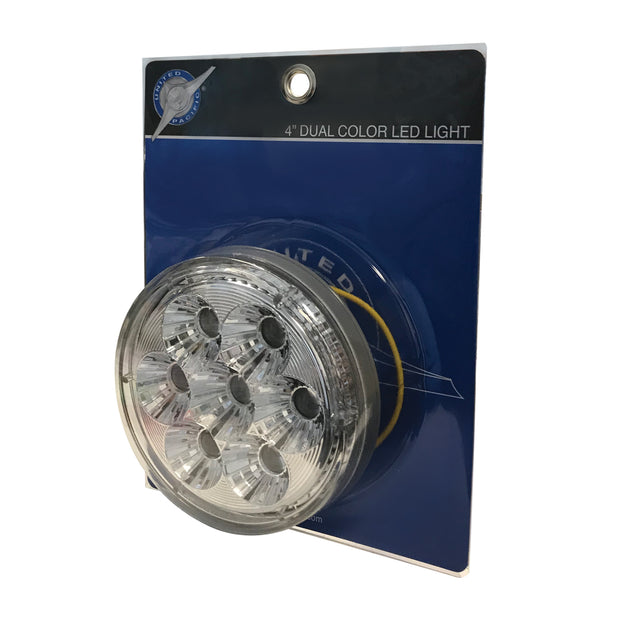 14 LED 4" Round Double Fury Light (Stop, Turn & Tail) - Red & Blue LED/Clear Lens