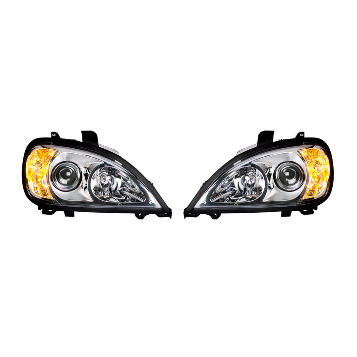 Chrome Projection Headlight Set For 2001-2020 Freightliner Columbia (Pair)