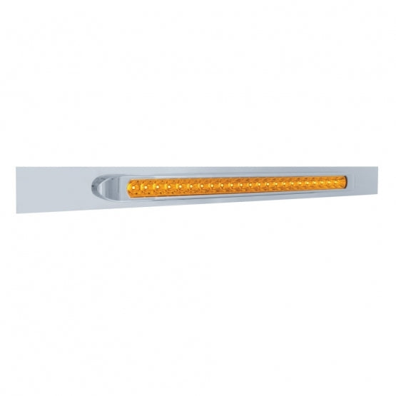 Chrome Top Mud Flap Plate With 23 SMD LED Light Bar & Bezel - Amber LED/Amber Lens (Each)