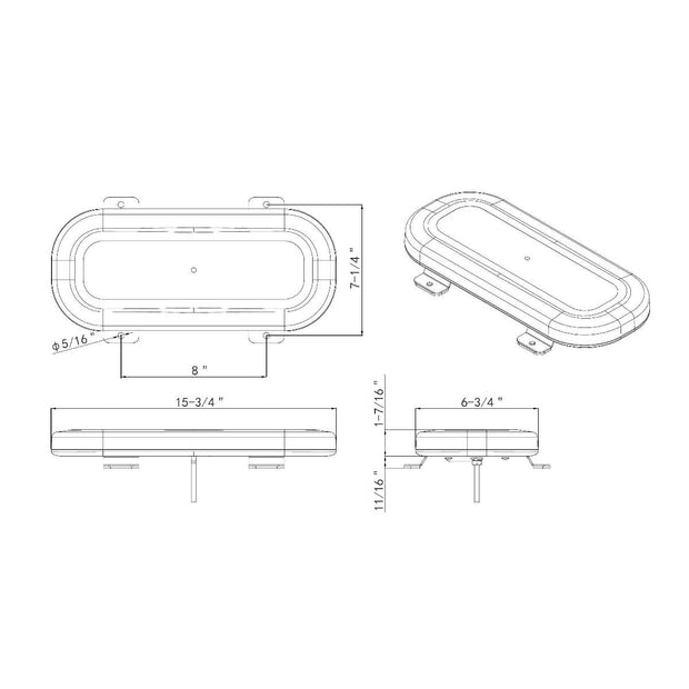 42 High Power LED Micro Warning Light Bar - Permanent Mount