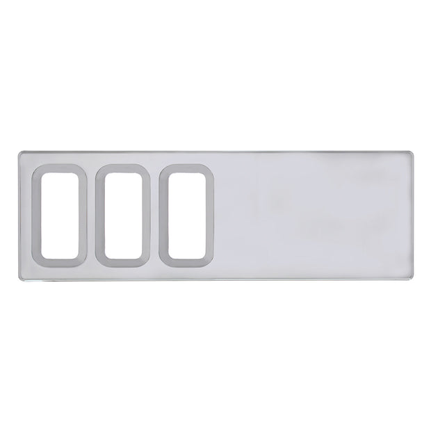 Chrome Plastic Dash Switch Panel Cover For International - 3 Openings