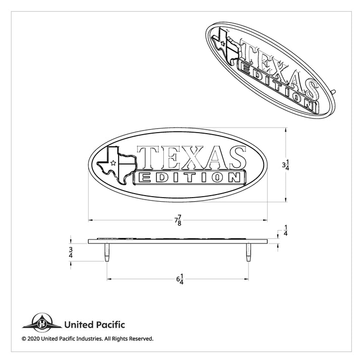 Chrome Die Cast Oval Emblem - "Texas Edition"