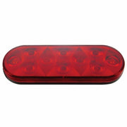 3-3/4" Bolt Pattern SS Spring Loaded Bar With 6 Oval 10 LED Lights & Visors -Red LED & Lens (Pair)