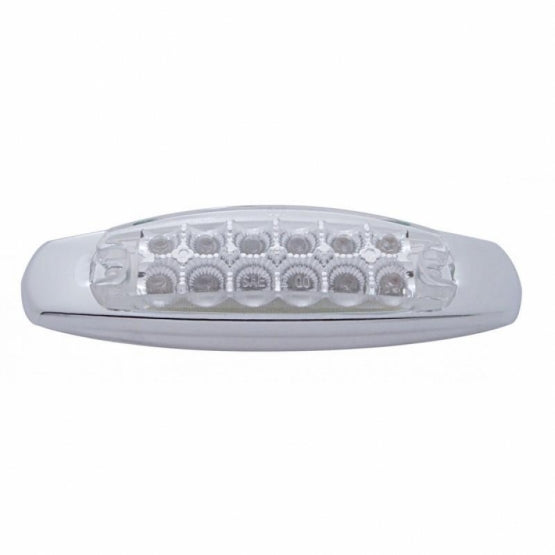 12 LED Reflector Rectangular Light With Bezel (Clearance/Marker) - Amber LED/Clear Lens