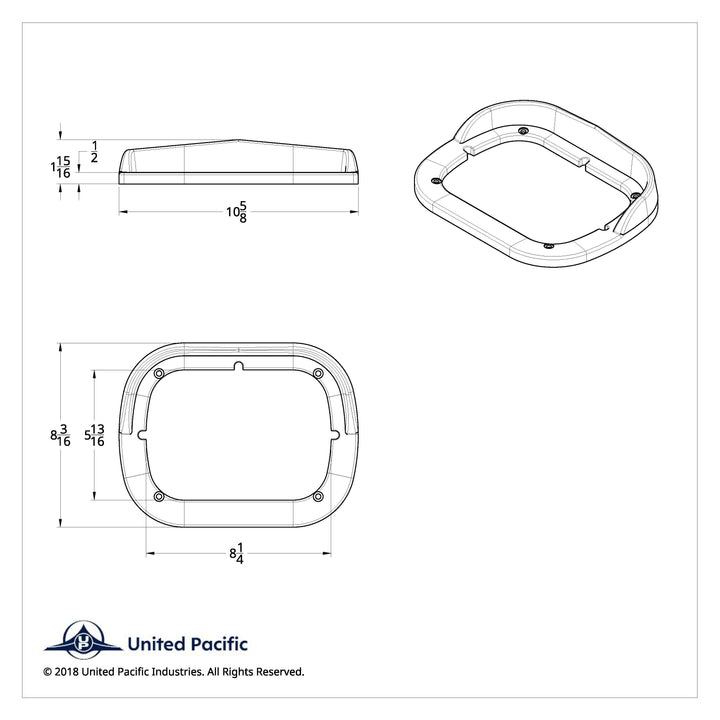 Chrome Plastic 5" X 7" Headlight Bezel With Visor
