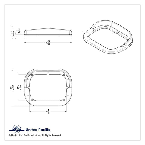 Chrome Plastic 5" X 7" Headlight Bezel With Visor