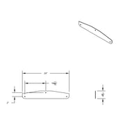 4" X 24" Chrome Standard Bottom Mud Flap Plate - Bolt Thru