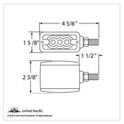 6 LED Single Function Double Face Light - Horizontal Mount - Amber & Red LED/Amber & Red Lens