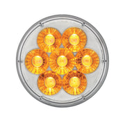 14 LED 4" Round Double Fury Light (Stop, Turn & Tail) - Red & Amber LED/ Clear Lens