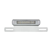 Chrome License Plate Light & Bracket With White LED Backup Light - White LED/Clears Lens