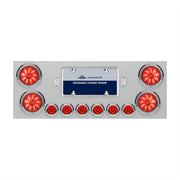 SS Rear Center Panel With 4X 10 LED 4" Lights & 6X 9 LED 2" Lights -Red LED & Lens