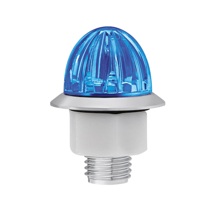 4 LED 3/4" Mini Watermelon Double Fury Light With Clear Lens - Amber &amp; Blue LED United Pacific 39231